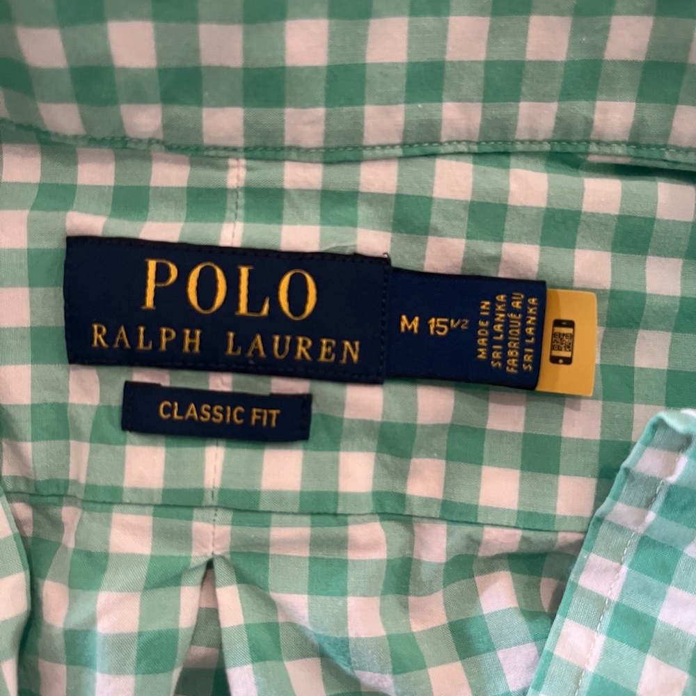 Gingham green Ralph Lauren button down - Picture 3 of 4